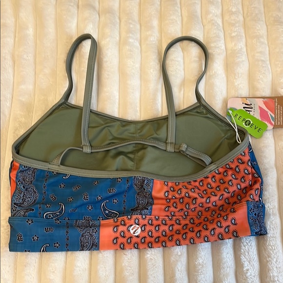 Vibrant Blue and Orange Bikini with Geometric Patterns - Picture 7 of 9